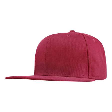 This Side Perspective View Luxurious Cap Mockup In Red Bud Color is easy to use. Add your graphic into this mock-up as well as you like.の写真素材