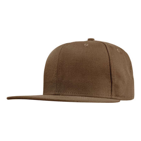 This Side Perspective View Luxurious Cap Mockup In Sepia Brown Color is easy to use. Add your graphic into this mock-up as well as you like.の写真素材