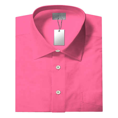 Promote the beauty of your  design, with this Folded Men's Casual Dress Mockup In Pink Cosmos Color.の写真素材