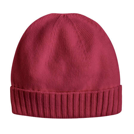 Use this Awesome Knitted Hat Mockup In Red Bud Color, is a simple and modern blank template.の写真素材