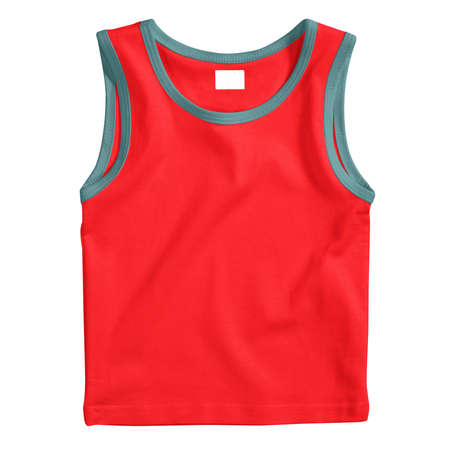 We try to make your selling easier. Just place your design on this Front View Impressive Baby Tank Top Mockup In Poppy Red Color.の写真素材