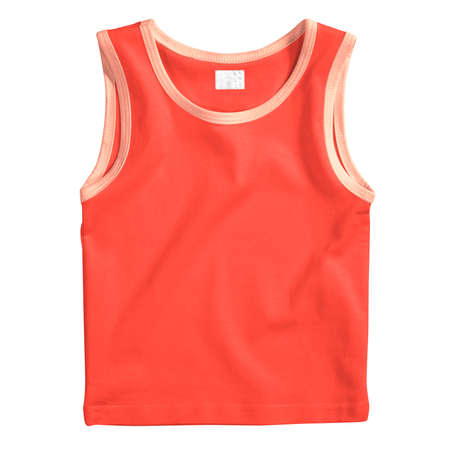We try to make your selling easier. Just place your design on this Front View Impressive Baby Tank Top Mockup In Fusion Coral Color.の写真素材