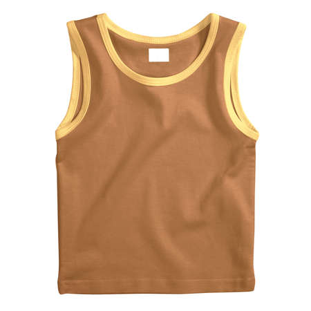 We try to make your selling easier. Just place your design on this Front View Impressive Baby Tank Top Mockup In Brown Sugar Color.の写真素材