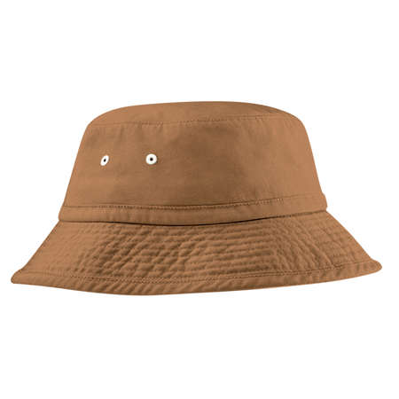 This high resolution Side View FantasticBucket Hat Mockup In Brown Sugar Color will make your designing work as photo realistic result in mere minutes.の写真素材