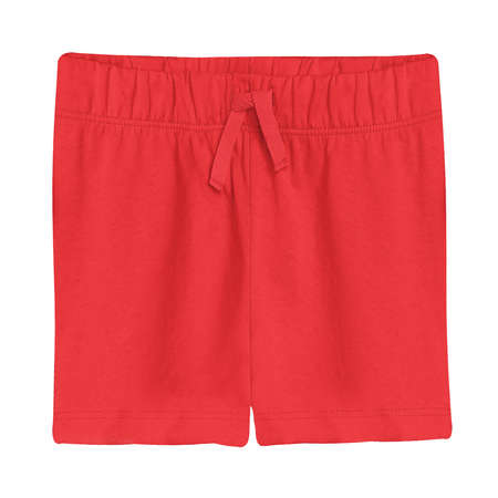 You can customize almost everything in this Front View Cute Baby Cotton Shorts Mockup In Poppy Red Color, add your graphic as well as you wantの写真素材
