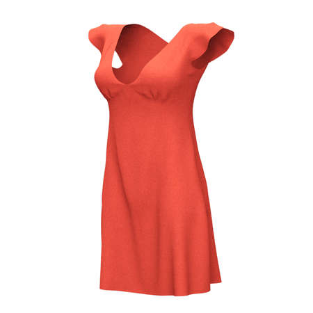 Visualize your designs with just a couple of clicks in this Left Side View Amazing Women's Dress Mockup In Living Coral Color.の写真素材