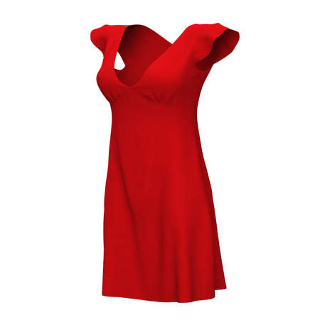 Visualize your designs with just a couple of clicks in this Left Side View Amazing Women's Dress Mockup In Flame Scarlet Color.の写真素材