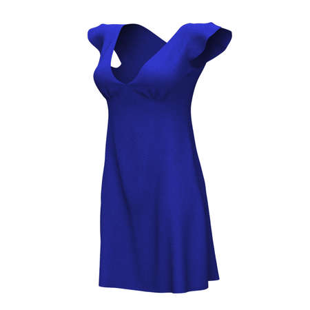 Visualize your designs with just a couple of clicks in this Left Side View Amazing Women's Dress Mockup In Royal Blue Color.の写真素材