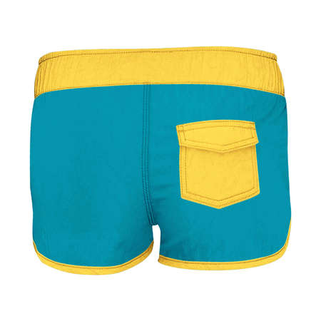 You can make your logo design more beautiful with this Back View Attractive Women's Shorts Mockup In Scuba Blue Color.の写真素材