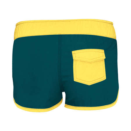 You can make your logo design more beautiful with this Back View Attractive Women's Shorts Mockup In Green Eden Color.の写真素材