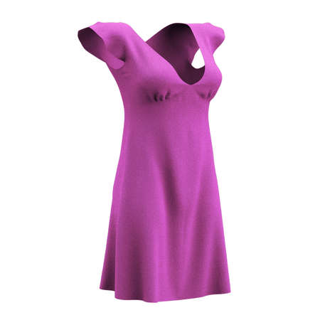 Use this Right Side View Amazing Women's Dress Mockup In Royal Lilac Color, is an easy and stylish way to present your designsの写真素材