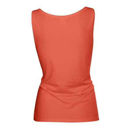 Instantly create beautiful images for your designs, with this Back View Wonderful Girl's Tank Top In Camellia Orange Color.の写真素材