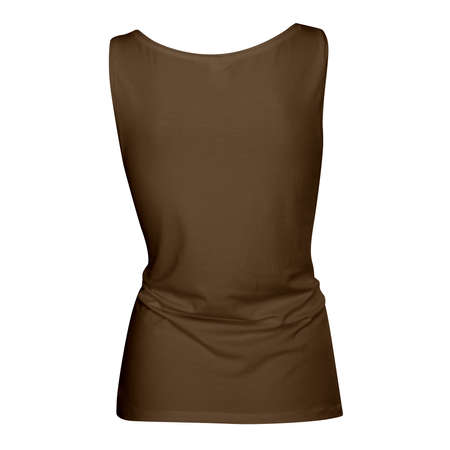 Instantly create beautiful images for your designs, with this Back View Wonderful Girl's Tank Top In Sepia Brown Color.の写真素材