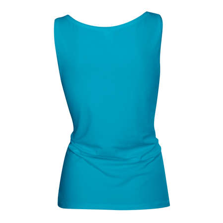 Instantly create beautiful images for your designs, with this Back View Wonderful Girl's Tank Top In Blue Atoll Color.の写真素材