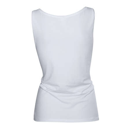 Instantly create beautiful images for your designs, with this Back View Wonderful Girl's Tank Top In Lucent White Color.の写真素材