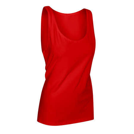 By using this Side View Wonderful Girl's Tank Top In Fiery Red Color, show off your design style like a pro,の写真素材