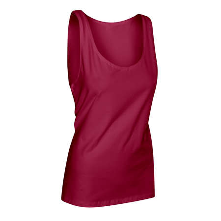 By using this Side View Wonderful Girl's Tank Top In Red Bud Color, show off your design style like a pro,の写真素材