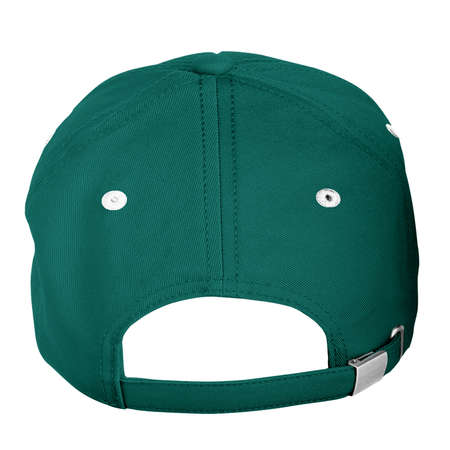 Use this Back View Strapback Cap Mockup In Alpine Green Color, is a simple and modern blank template.の写真素材