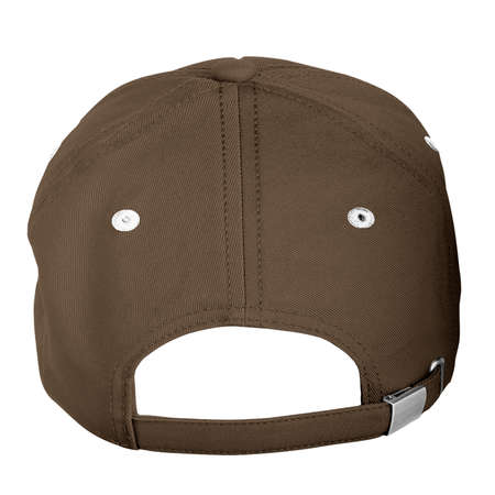 Use this Back View Strapback Cap Mockup In Sepia Brown Color, is a simple and modern blank template.の写真素材