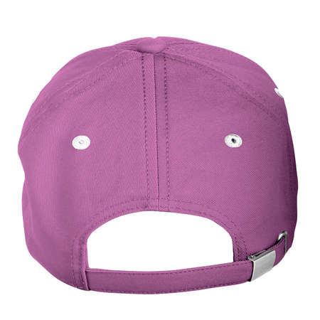 Use this Back View Strapback Cap Mockup In Radiant Orchid Color, is a simple and modern blank template.の写真素材