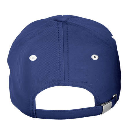 Use this Back View Strapback Cap Mockup In Deep Ultramarine Color, is a simple and modern blank template.の写真素材