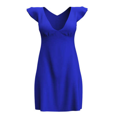 With this Front View Amazing Women's Dress Mockup In Royal Blue Color you donât have to wait for your artwork to be done.の写真素材