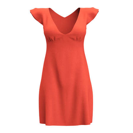 With this Front View Amazing Women's Dress Mockup In Living Coral Color you donât have to wait for your artwork to be done.の写真素材