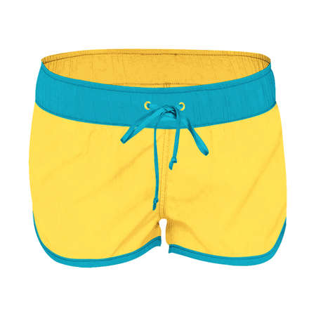 This Front View Attractive Women's Shorts Mockup In Prime Rose Color, is a simple and modern blank template and ready to use.の写真素材
