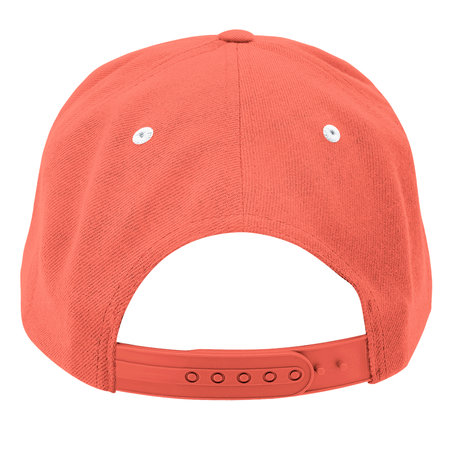 Show off your designs in a professional manner with this Back View Classical Skateboard Cap Mockup In Persimmon Orange Color.の写真素材