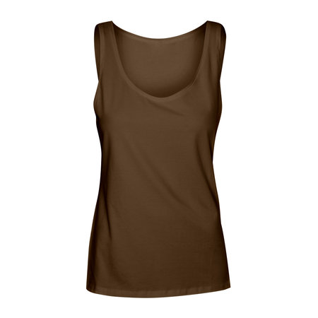 Make your design process quicker and more stunning with this Front View Wonderful Girl's Tank Top In Sepia Brown Color.の写真素材