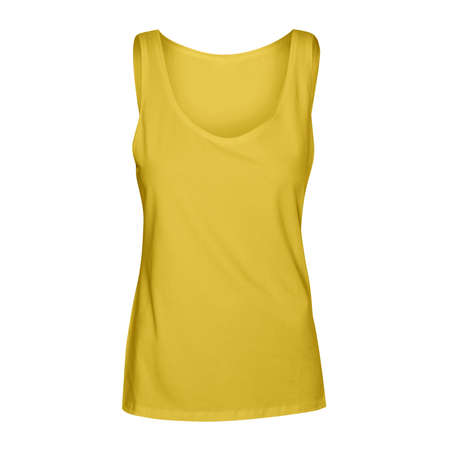 Make your design process quicker and more stunning with this Front View Wonderful Girl's Tank Top In Lemon Zest Color.の写真素材