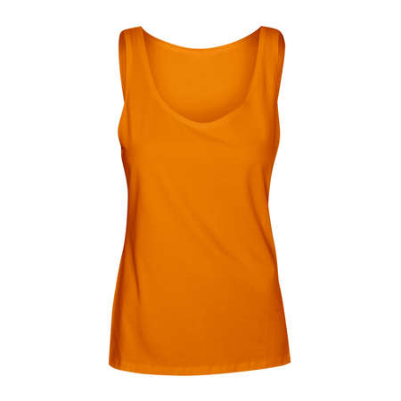 Make your design process quicker and more stunning with this Front View Wonderful Girl's Tank Top In Carrot Curl Color.の写真素材