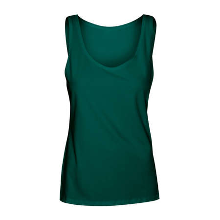 Make your design process quicker and more stunning with this Front View Wonderful Girl's Tank Top In Alpine Green Color.の写真素材