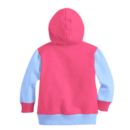 Make your logo design more real with this Back View Stylish Kids Zipped Hoodie Mockup In Pink Cosmos Color.の写真素材
