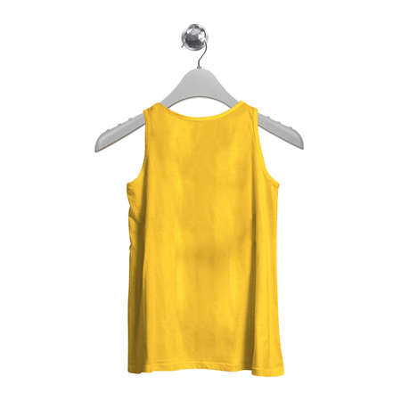Put your design or graphics on top of this Back View Magnificent Tank Top Mockup In Lemon Zest Color With Hanger, and you are ready to list them in your store.の写真素材