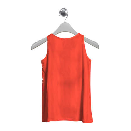 Put your design or graphics on top of this Back View Magnificent Tank Top Mockup In Camellia Orange Color With Hanger, and you are ready to list them in your store.の写真素材