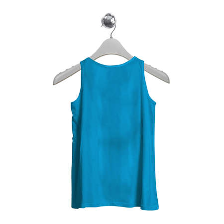 Put your design or graphics on top of this Back View Magnificent Tank Top Mockup In Blue Atoll Color With Hanger, and you are ready to list them in your store.の写真素材