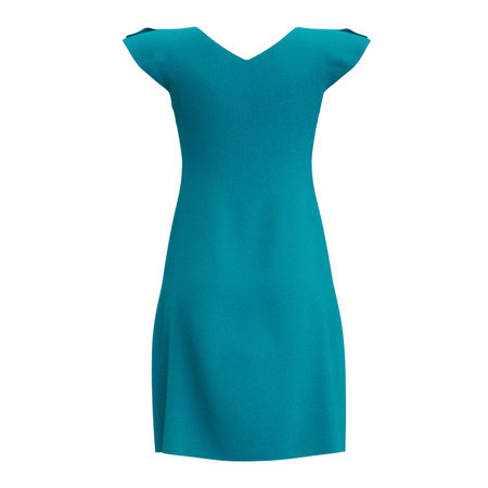 You do not need to be a designer if you use this Back View Amazing Women's Dress Mockup In Scuba Blue Color.の写真素材