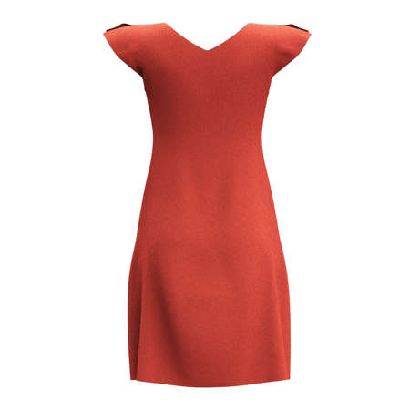 You do not need to be a designer if you use this Back View Amazing Women's Dress Mockup In Living Coral Color.の写真素材