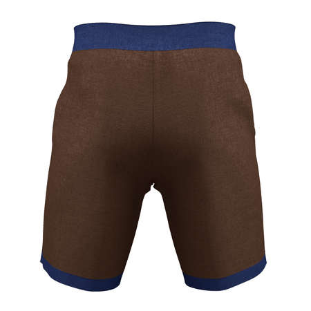 Promote the beauty of your logo or design, with this Back View Impressive Men's Training Shorts Mockup In Royal Brown Color.の写真素材