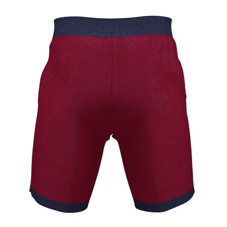 Promote the beauty of your logo or design, with this Back View Impressive Men's Training Shorts Mockup In Dark Sangria Color.の写真素材