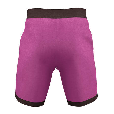 Promote the beauty of your logo or design, with this Back View Impressive Men's Training Shorts Mockup In Royal Lilac Color.の写真素材