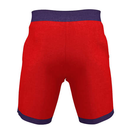 Promote the beauty of your logo or design, with this Back View Impressive Men's Training Shorts Mockup In Flame Scarlet Color.の写真素材