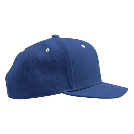 Promote your products logo or your design across with this Side View Classical Skateboard Cap Mockup In Nouvean Navy Color.の写真素材