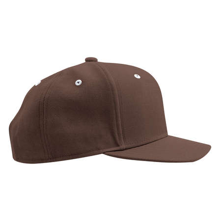 Promote your products logo or your design across with this Side View Classical Skateboard Cap Mockup In Tiramisu Brown Color.の写真素材