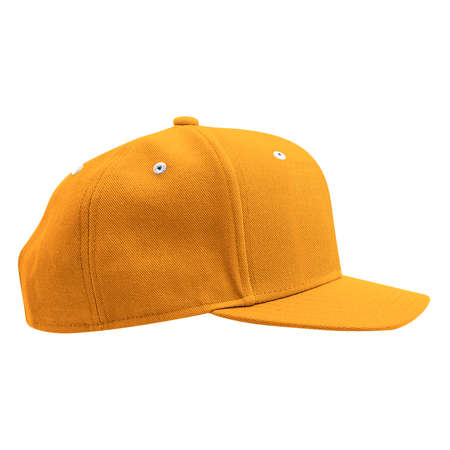 Promote your products logo or your design across with this Side View Classical Skateboard Cap Mockup In Radiant Yellow Color.の写真素材