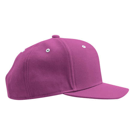 Promote your products logo or your design across with this Side View Classical Skateboard Cap Mockup In Purple Orchid Color.の写真素材