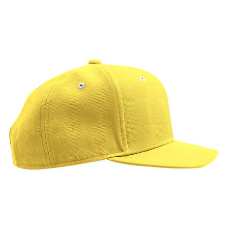 Promote your products logo or your design across with this Side View Classical Skateboard Cap Mockup In Aspen Gold Color.の写真素材
