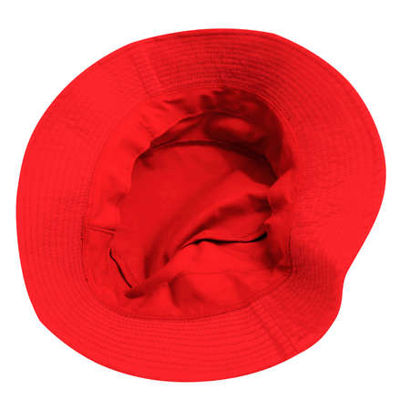 This Inside View Fantastic Bucket Hat Mockup In Poppy Red Color, allows you to quickly display your designs into a digital photo realistic showcase.の写真素材
