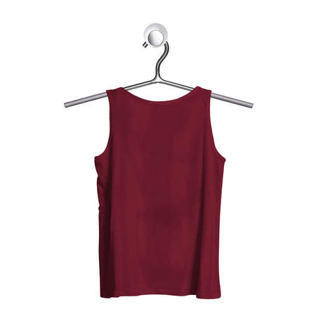 Get fashionable photos and never lost your beloved customer, with this Back View Fresh Tank Top Mockup In Red Bud Color With Hanger.の写真素材